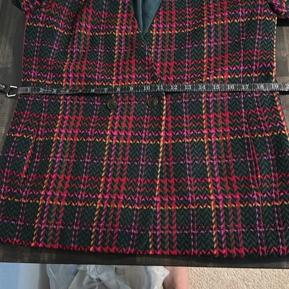 Pendleton Multi Color Herringbone & Plaid Colarless Blazer Petite 8-10 - Picture 6 of 7